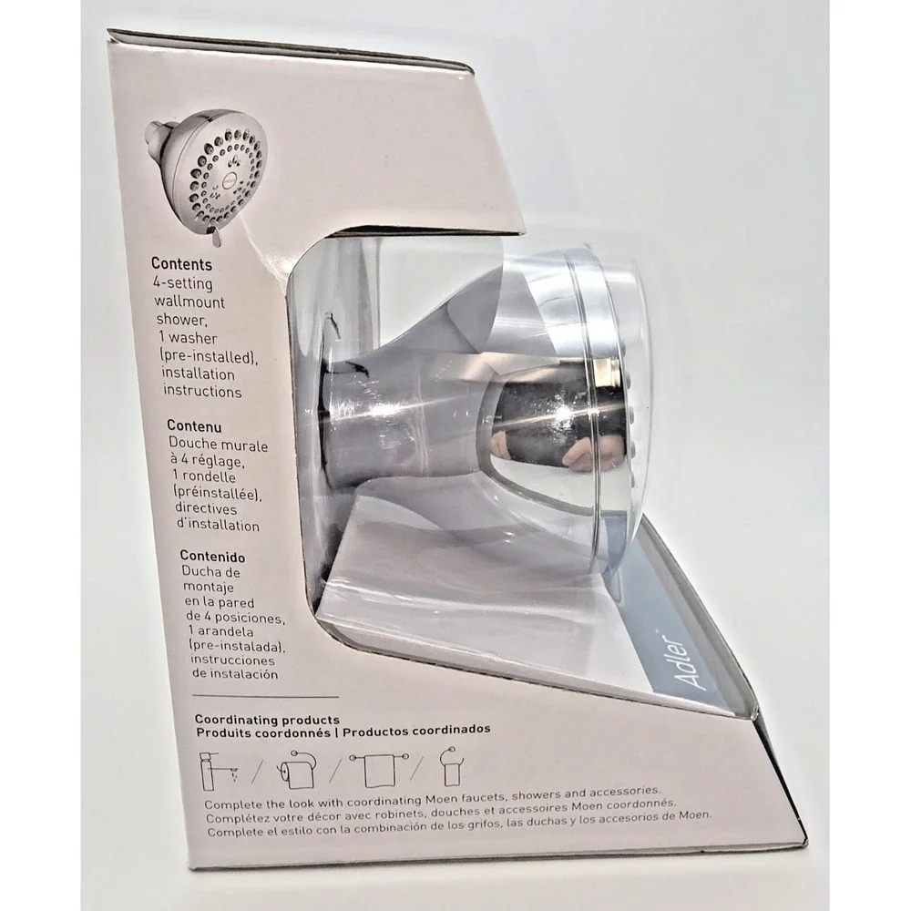 Moen Adler Shower Head 23026 Chrome 4 Setting 3 1/2